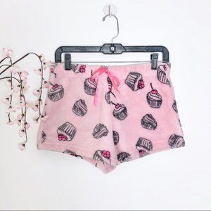 ❗️SOLD❗️ Fuzzy Pink Cupcake Pajama Shorts
